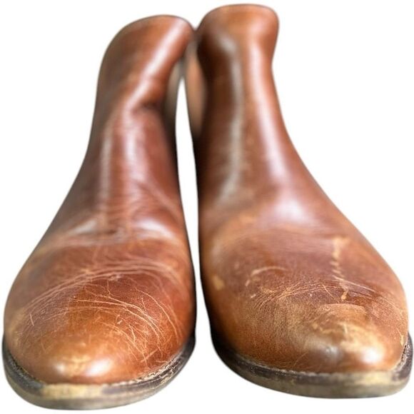 Steve Madden Austin Mid Ankle Leather Boots Size 9.5 Heel Western Cowboy Texas - Picture 2 of 7